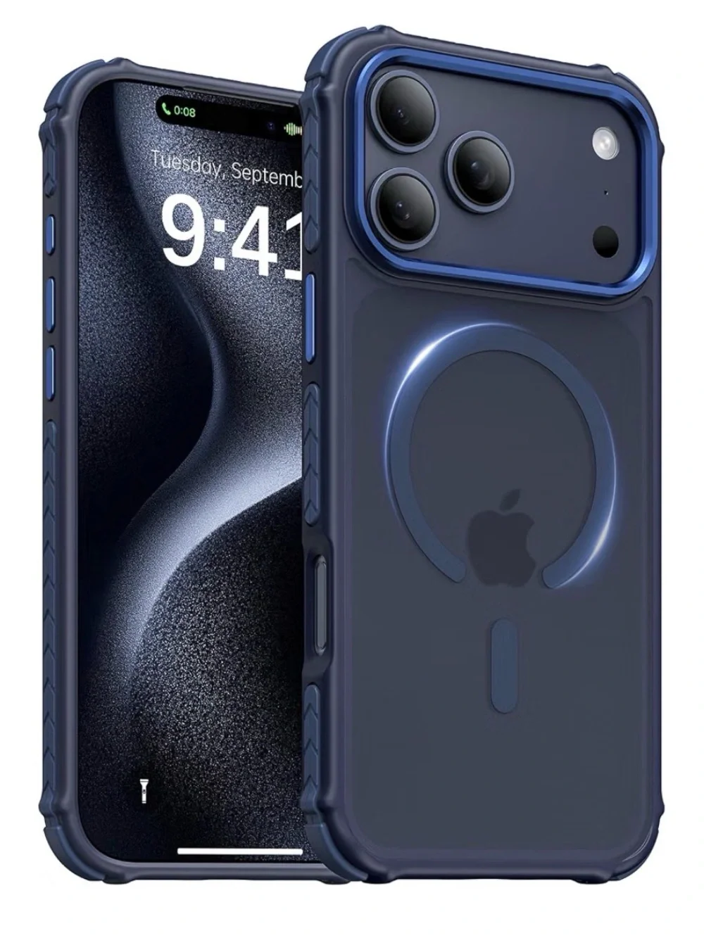 MagSafe-Compatible Shockproof Phone Case for iPhone 17 Pro Max - Forest Blue